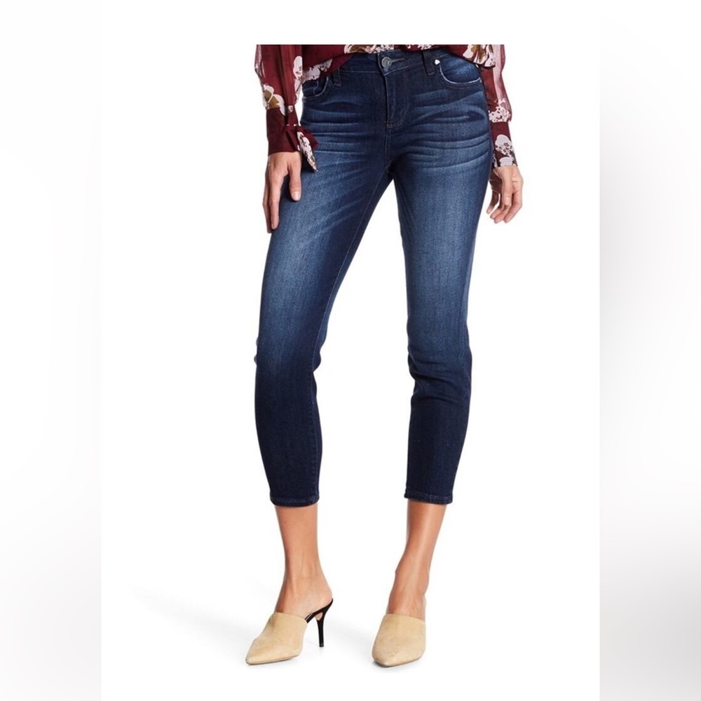 Kut from the Kloth Straight Leg Cropped Dark Blue Jeans